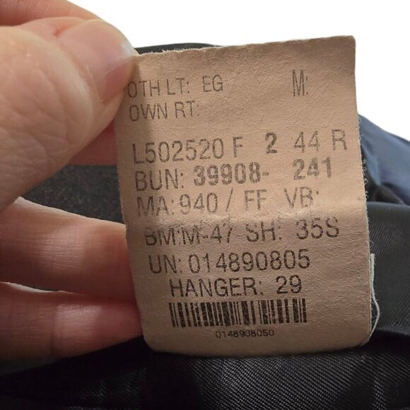 Chaps Ralph Lauren Vintage 90s Charcoal Gray Wool Single Breasted Blazer Sz 44R - Picture 14 of 14